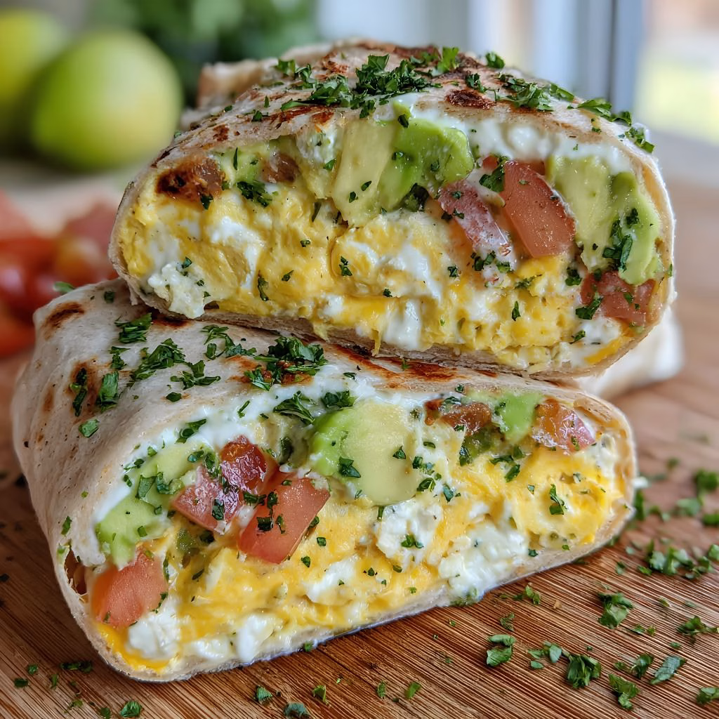 High-Protein Breakfast Wrap with Cottage Cheese and Avocado Recipe