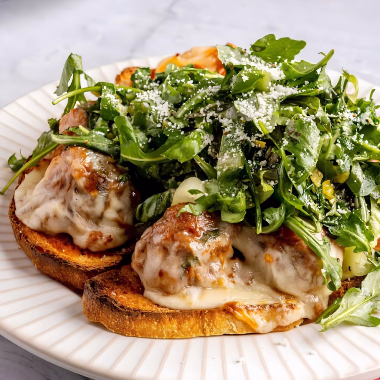 High-Protein Chicken Pesto Parmesan Meatball Subs