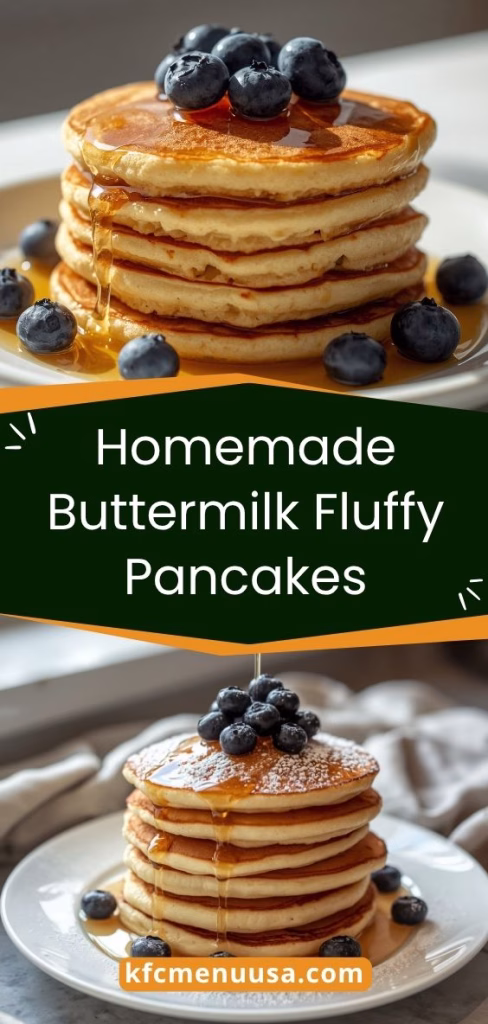 Homemade Buttermilk Fluffy Pancakes Recipe