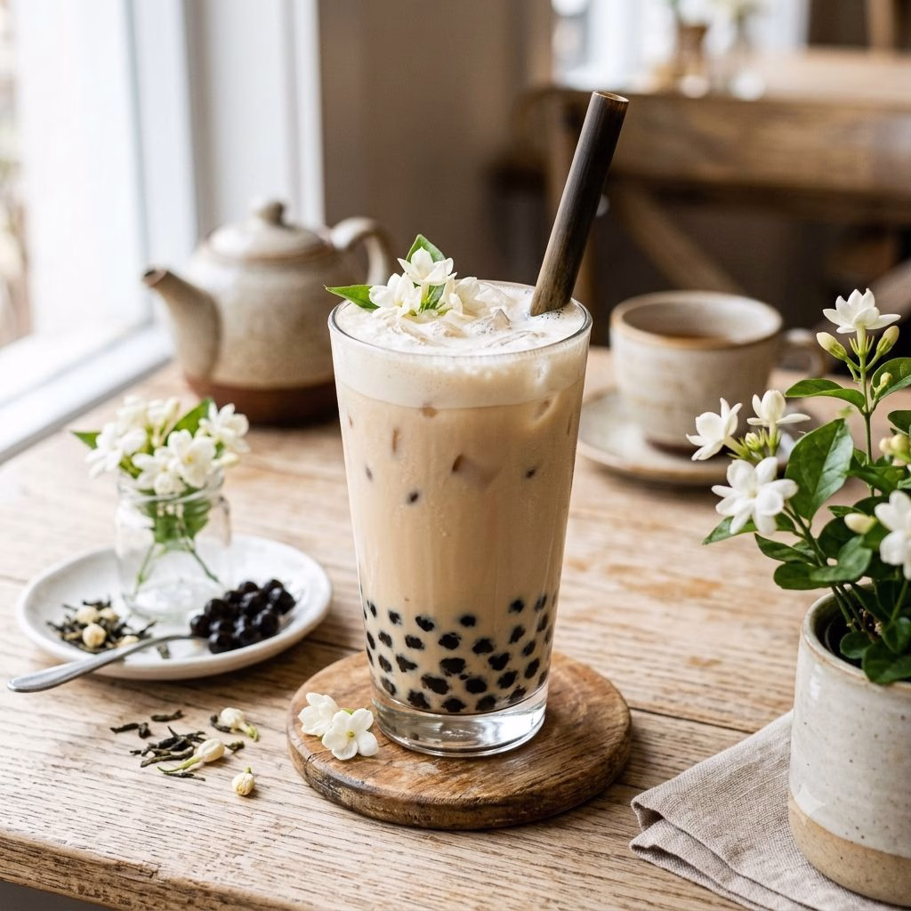 Jasmine Milk Tea (Bubble Tea Style)