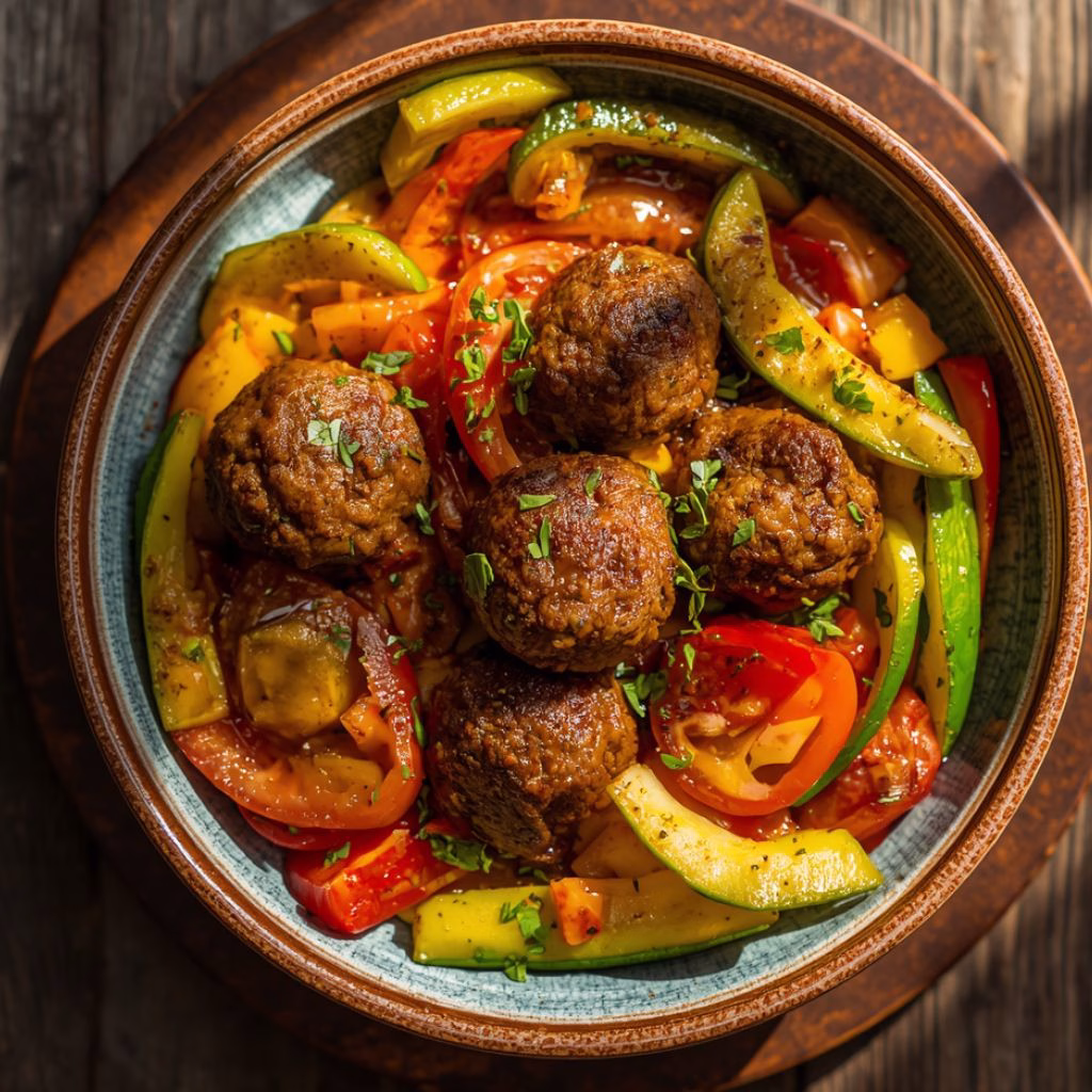 Juicy Meatball & Veggie Bowl Recipe