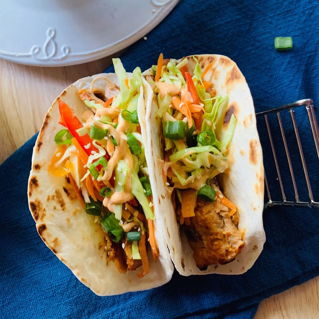 Korean Gochujang Chicken Taco Salad