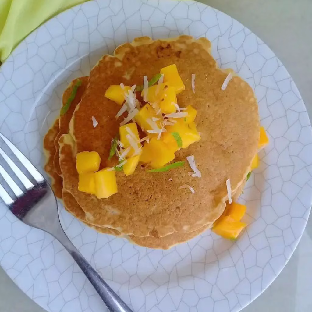 Mango Coconut Pancakes