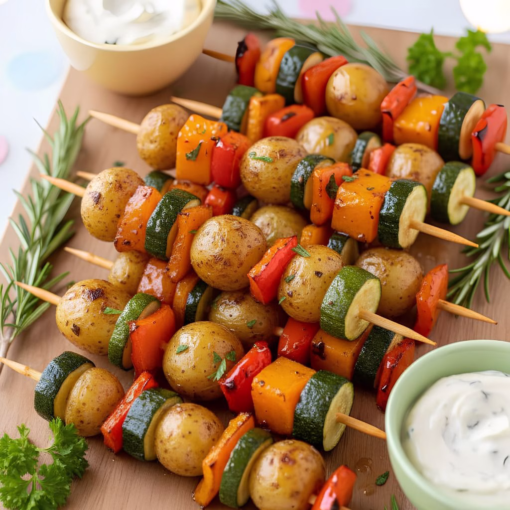 Mini Maple Veggie Potato Skewer Ladder Recipe