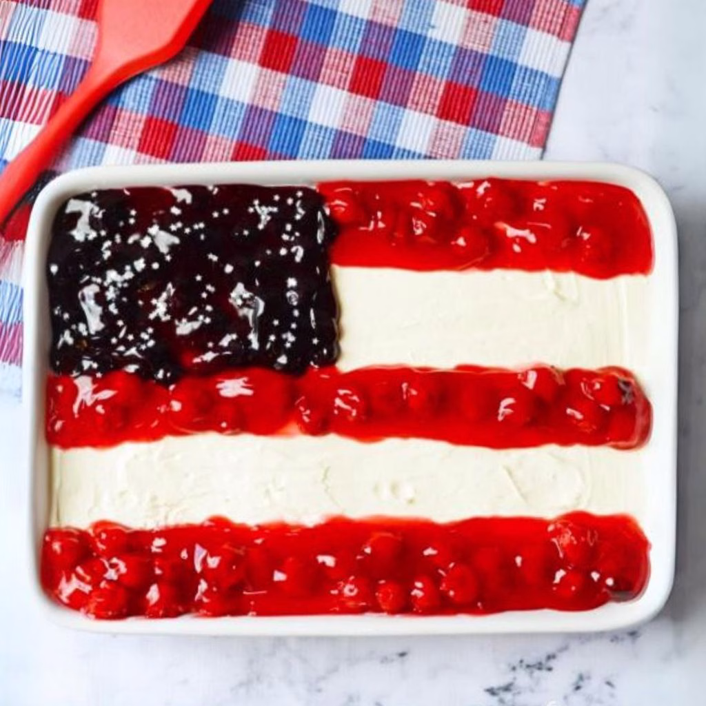 No Bake American Flag Cheesecake