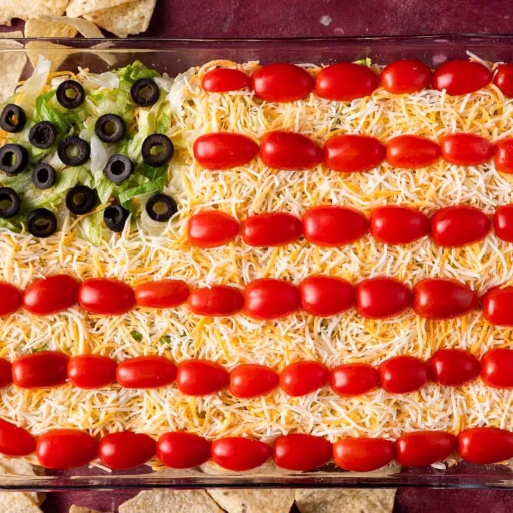 Patriotic Easy Layered Taco Dip