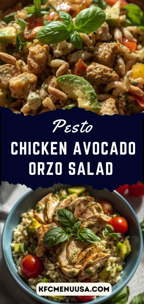 Pesto Chicken Avocado Orzo Salad
