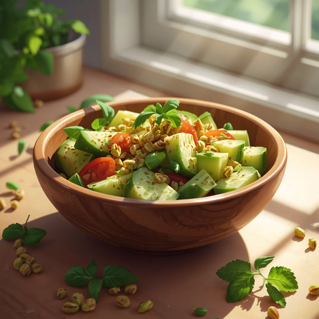 Pistachio Crunch Cucumber Avocado Salad Recipe