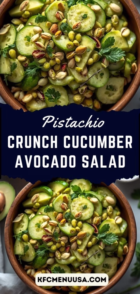 Pistachio Crunch Cucumber Avocado Salad Recipe