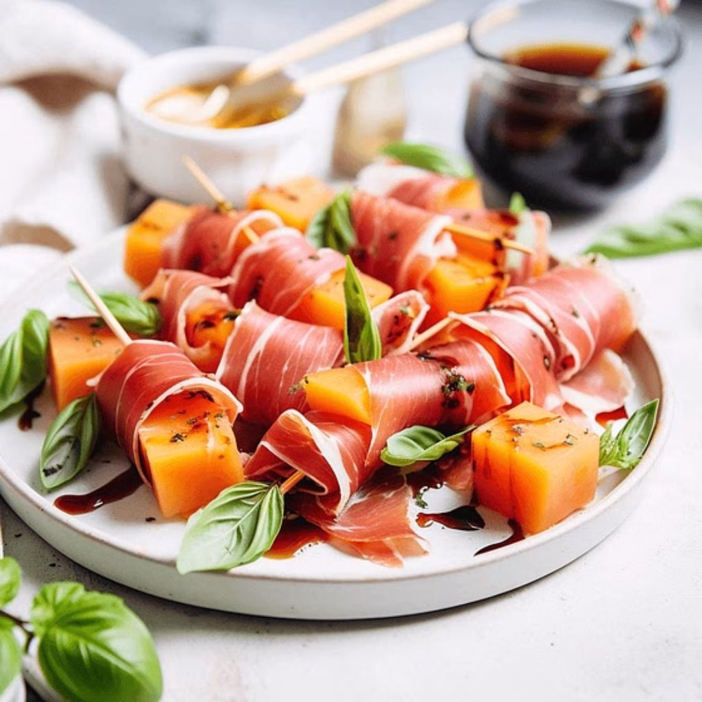 Prosciutto-Wrapped Melon Bites