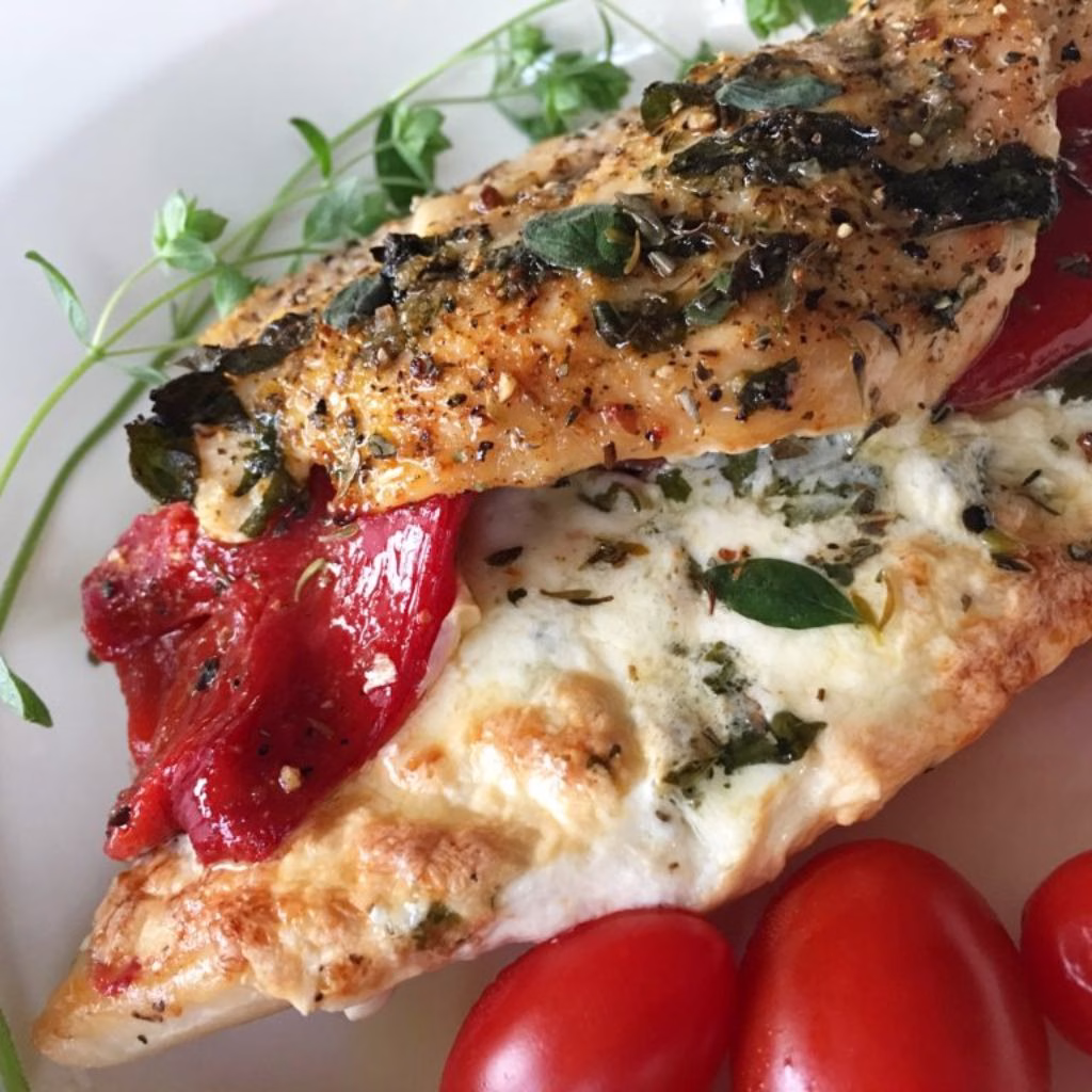 Red Pepper & Mozzarella Stuffed Chicken