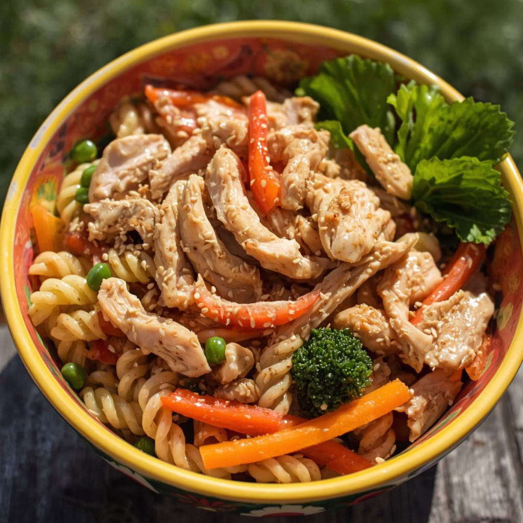 Sesame Chicken Pasta Salad Recipe