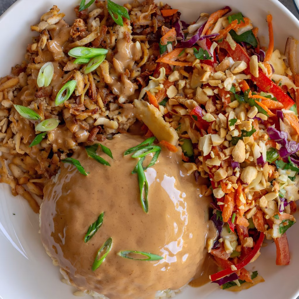 Shredded Tofu Peanut Bowls
