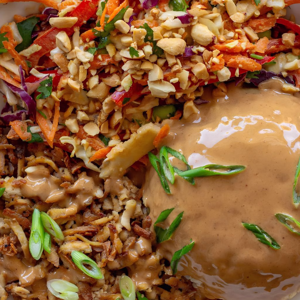 Shredded Tofu Peanut Bowls Recipe