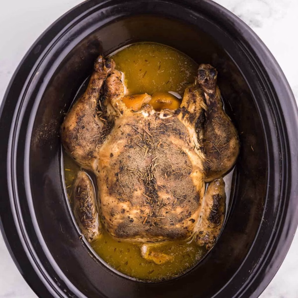 Slow Cooker Lemon Herb Whole Chicken