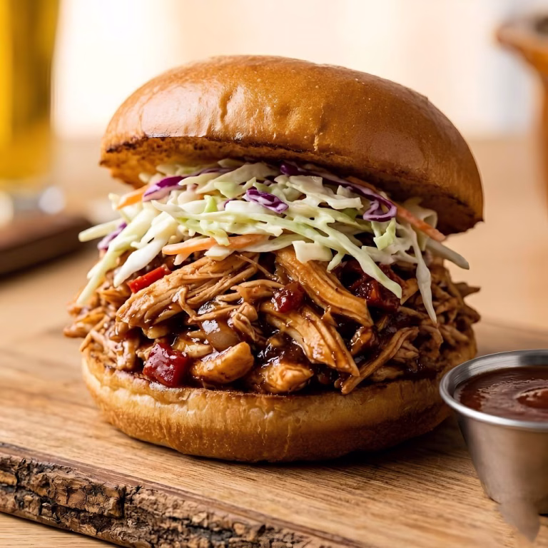 Slow Cooker BBQ Pulled Chicken Sandwiches Recipe