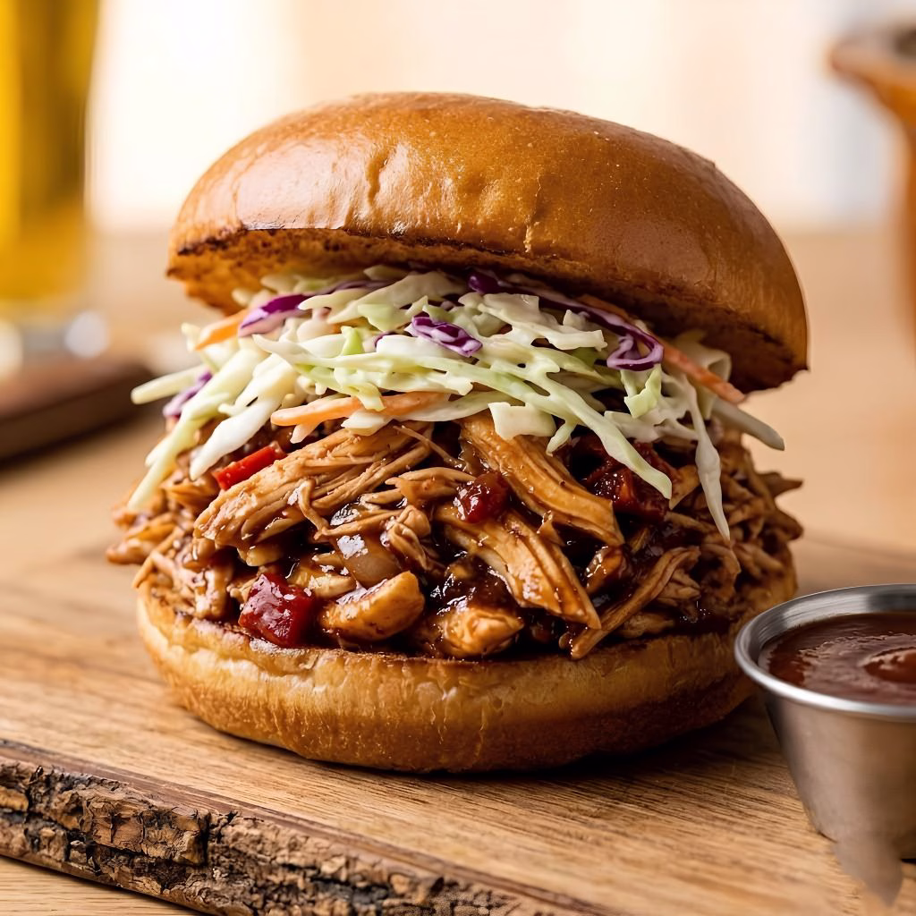 Slow Cooker BBQ Pulled Chicken Sandwiches Recipe
