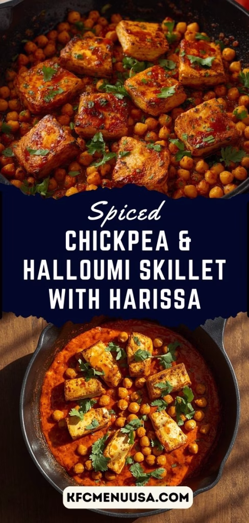 Spiced Chickpea & Halloumi Skillet with Harissa Recipe