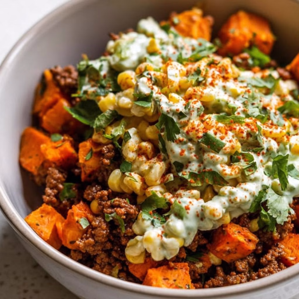 Summer Fiesta Street Corn & Beef Bowls Recipe