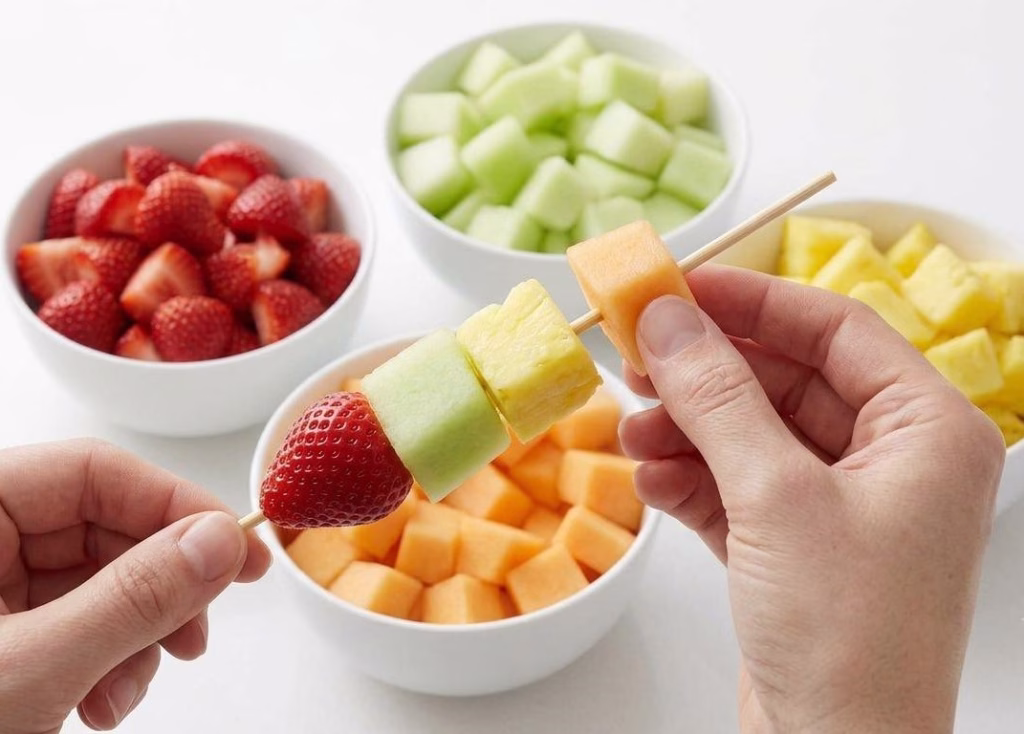 Thread the Fruit onto Skewers