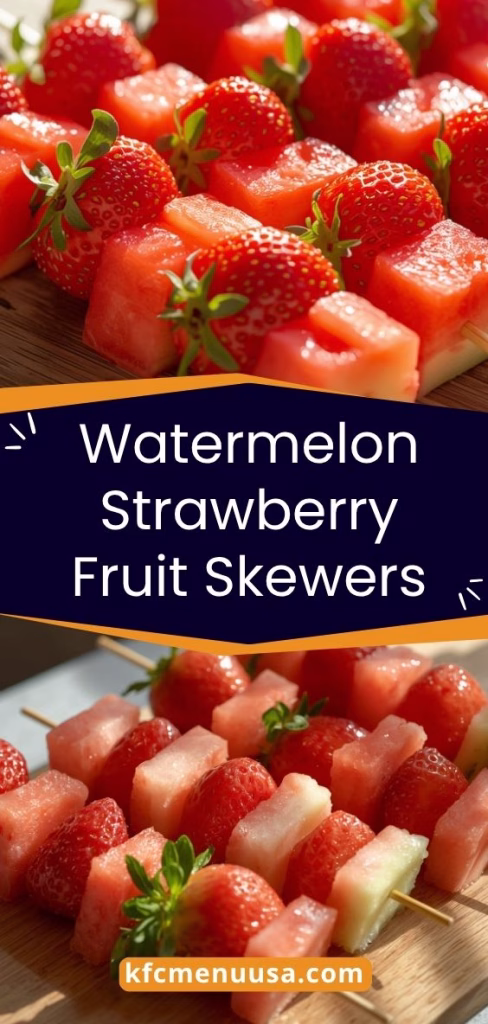 Watermelon Strawberry Fruit Skewers Recipe