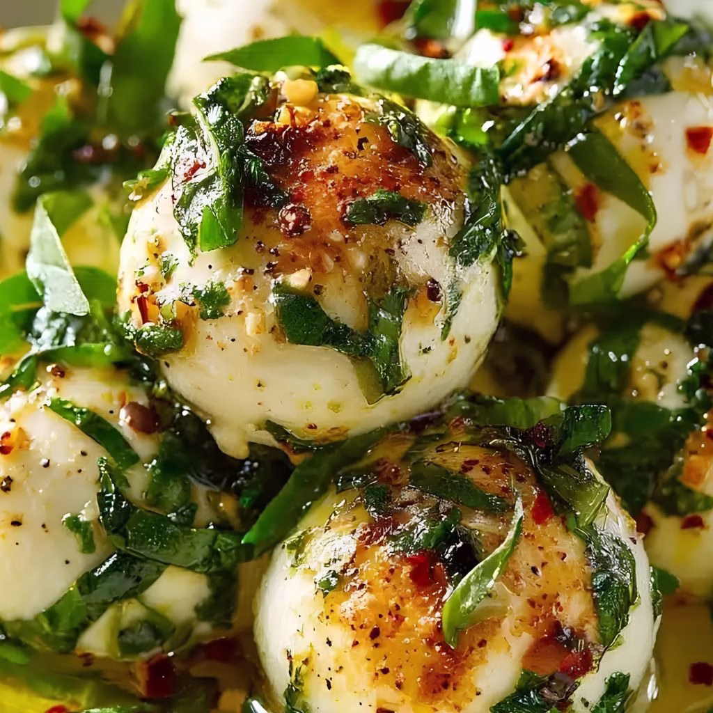 Lemon Basil Marinated Mozzarella Balls Recipe