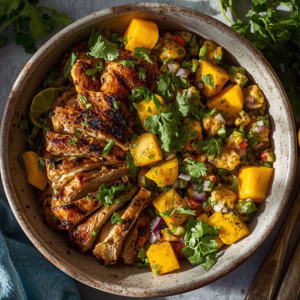 Easy Jamaican Chicken Bowls With Fresh Mango Salsa Recipe