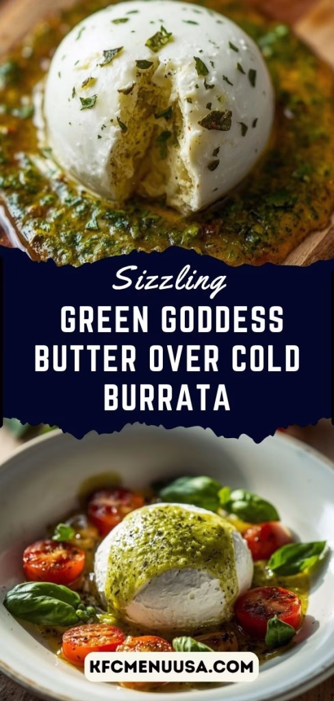 Sizzling Green Goddess Butter Over Cold Burrata Recipe