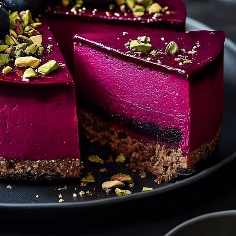 Beetroot Feta Cheesecake with Dill & Pistachio Dust Recipe