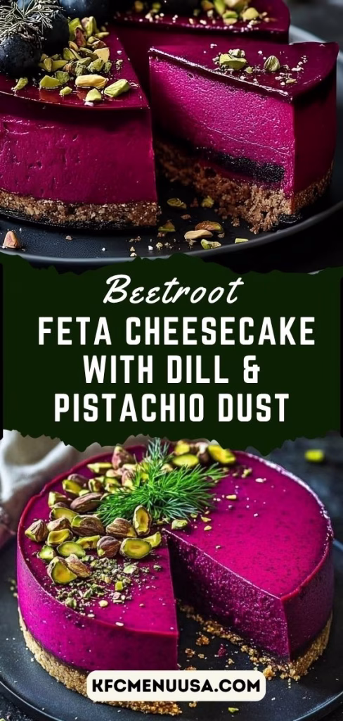 Beetroot Feta Cheesecake with Dill & Pistachio Dust Recipe