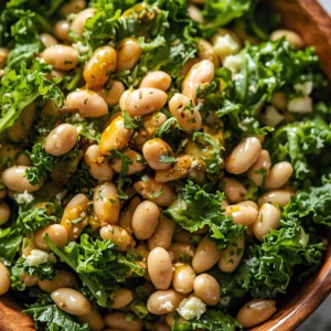 Kale Cannellini Bean Salad with Parmesan Garlic Dressing Recipe