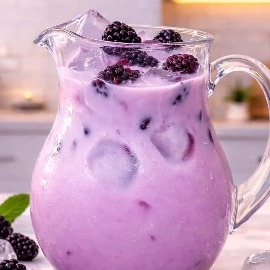 Homemade Blackberry Coconut Pink Drink Recipe
