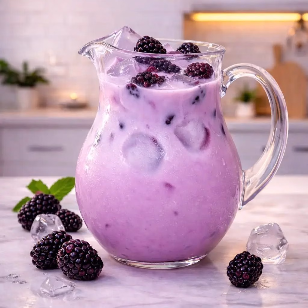 Homemade Blackberry Coconut Pink Drink Recipe