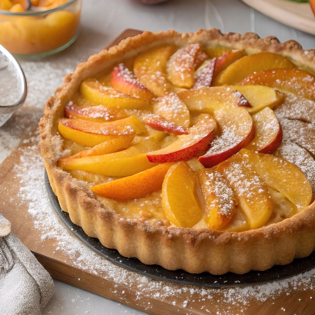 Homemade Peach Custard Pie Recipe