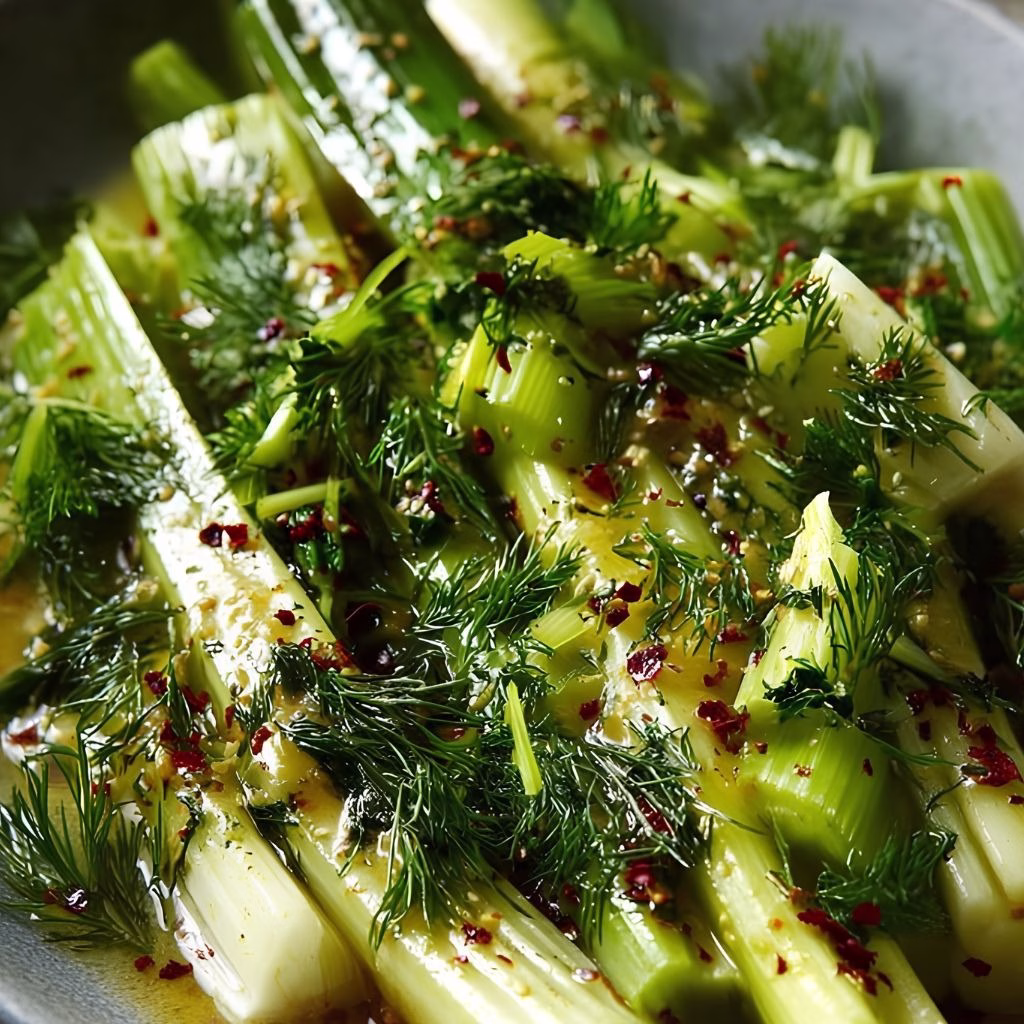 Marinated Leeks with Mustard Dill Dressing Recipe