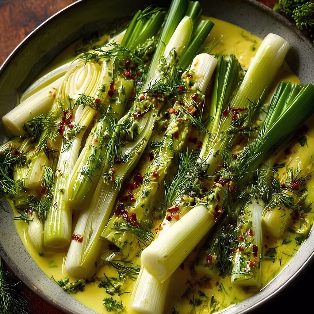 Marinated Leeks with Mustard Dill Dressing Recipe
