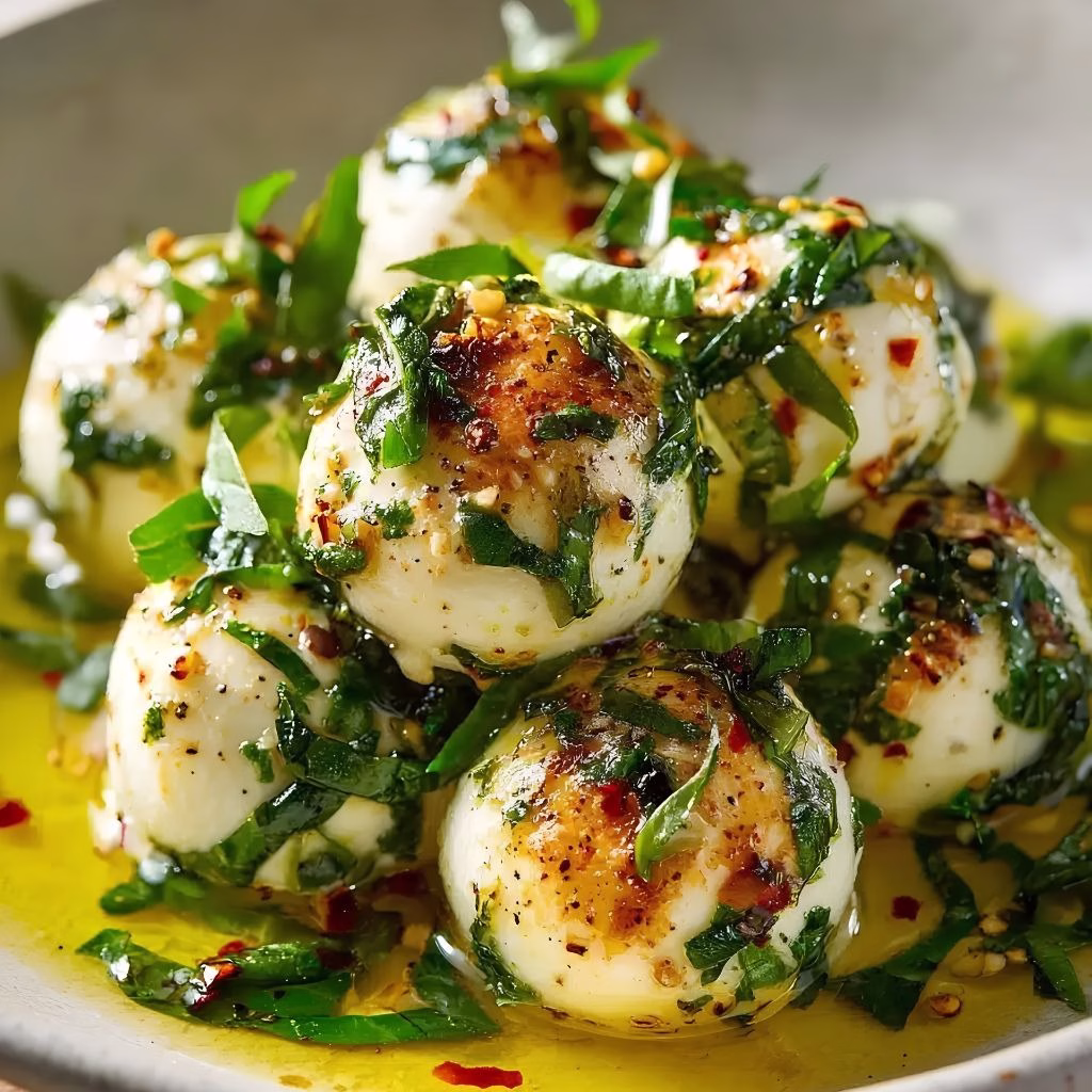 Lemon Basil Marinated Mozzarella Balls Recipe