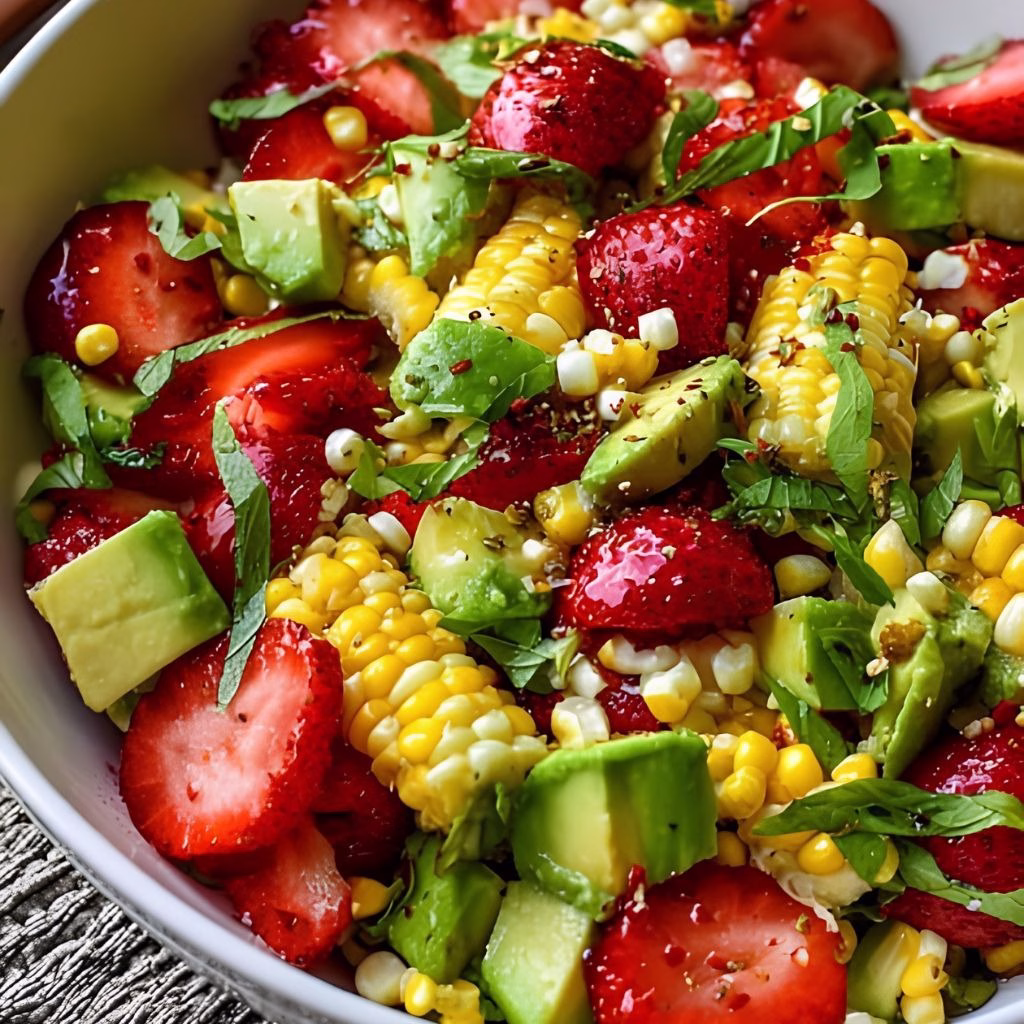 Summer Salad With Corn, Strawberries and Avocado Recipe