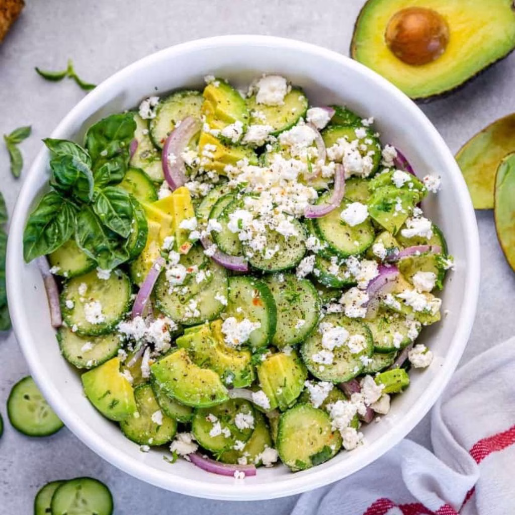 Avocado Cucumber Feta Salad