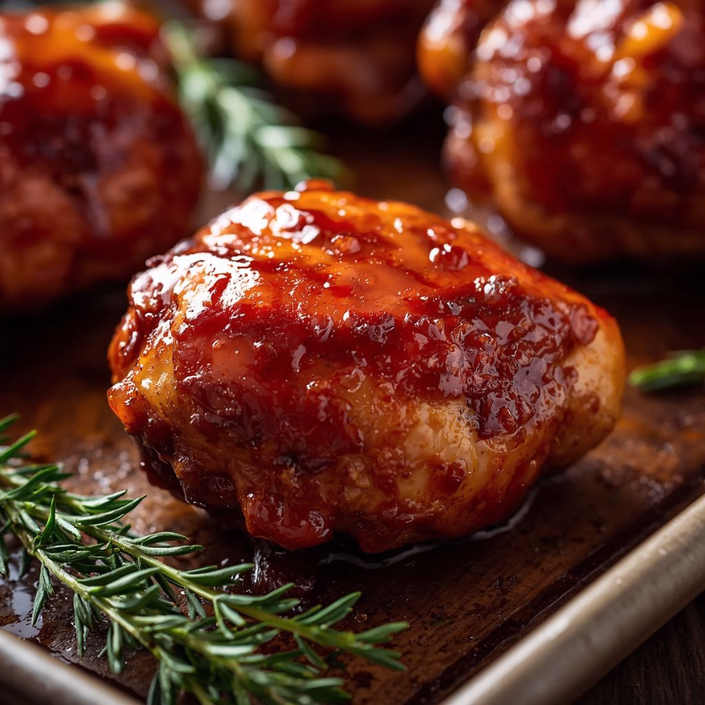 Baked BBQ Chicken with Sweet and Sticky Glaze Recipe