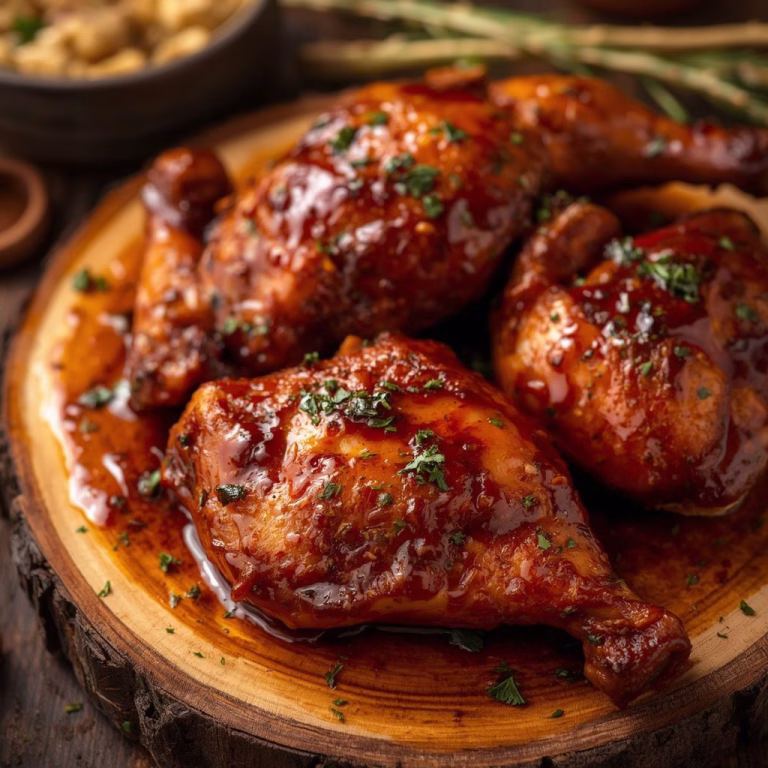 Baked BBQ Chicken with Sweet and Sticky Glaze Recipe