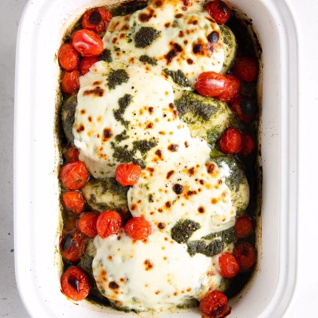 Baked Pesto Mozzarella Chicken