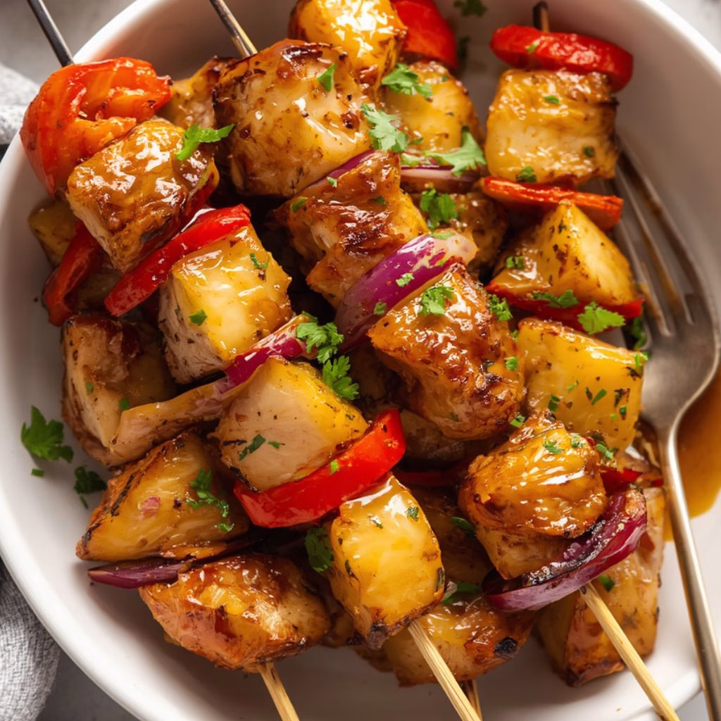 Baked Pineapple Chicken Kabobs Recipe