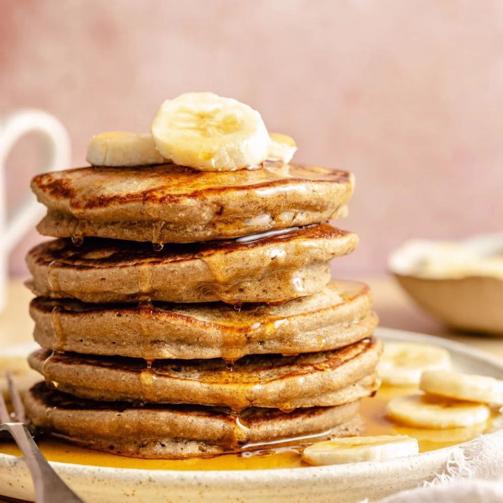 Banana Oat Blender Pancakes