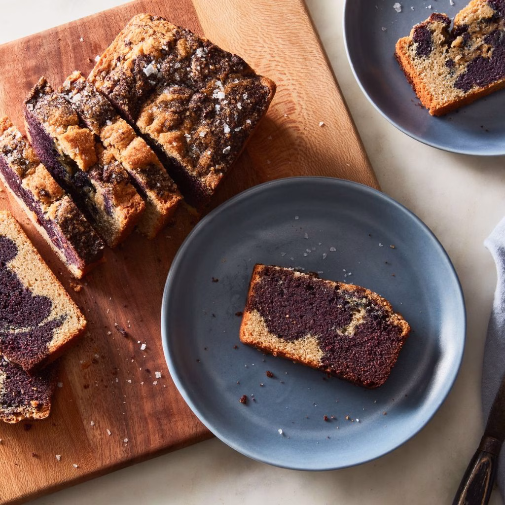 Berry-Blue Marble Pound Cake Slices
