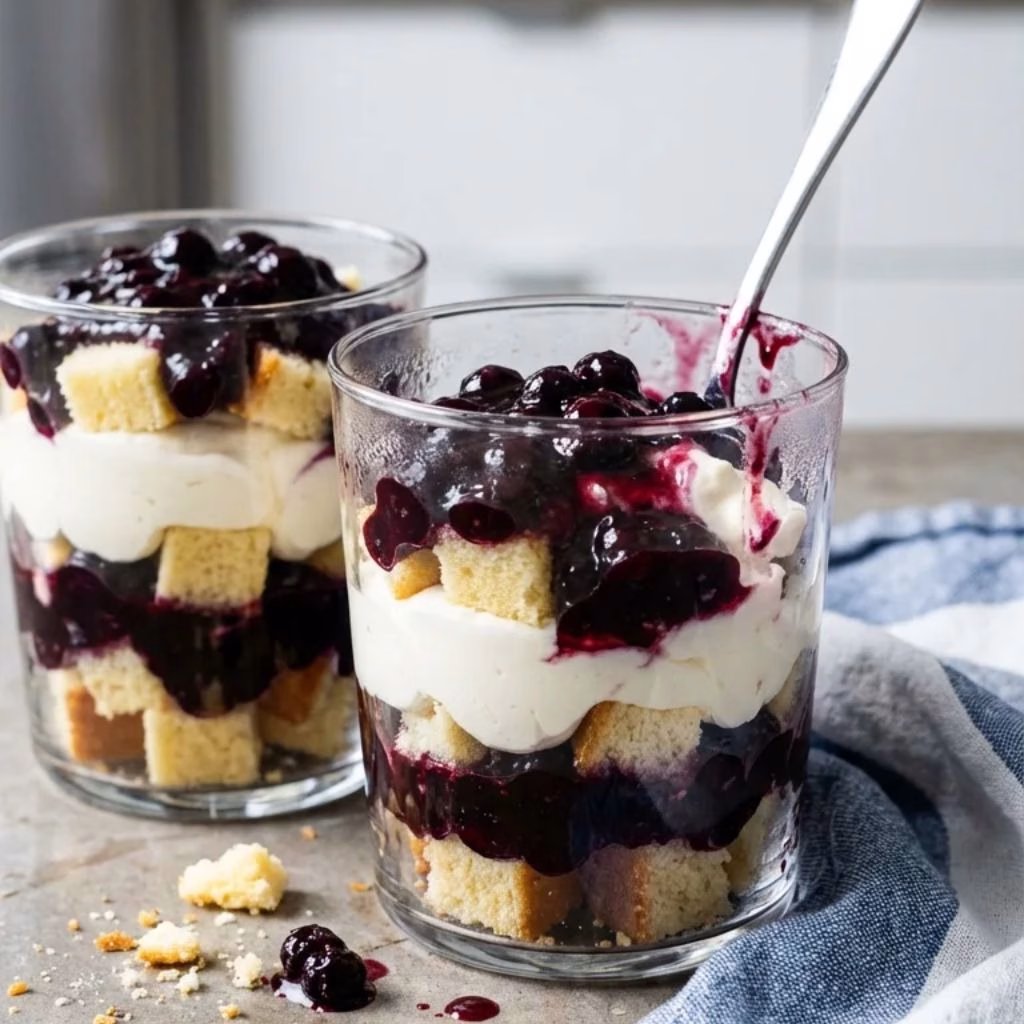 Blueberry Cheesecake Ice Cream Parfait