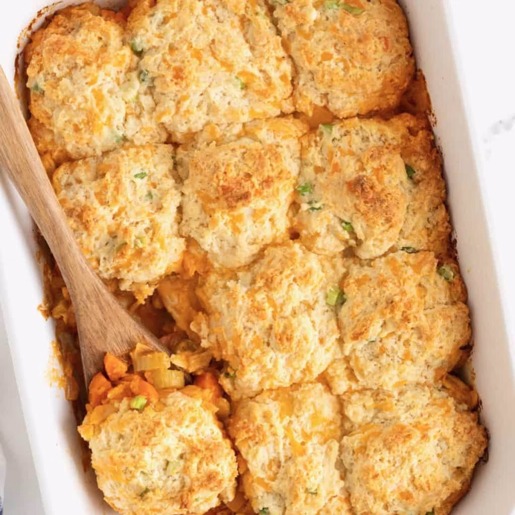 Buffalo Chicken Biscuit Bake