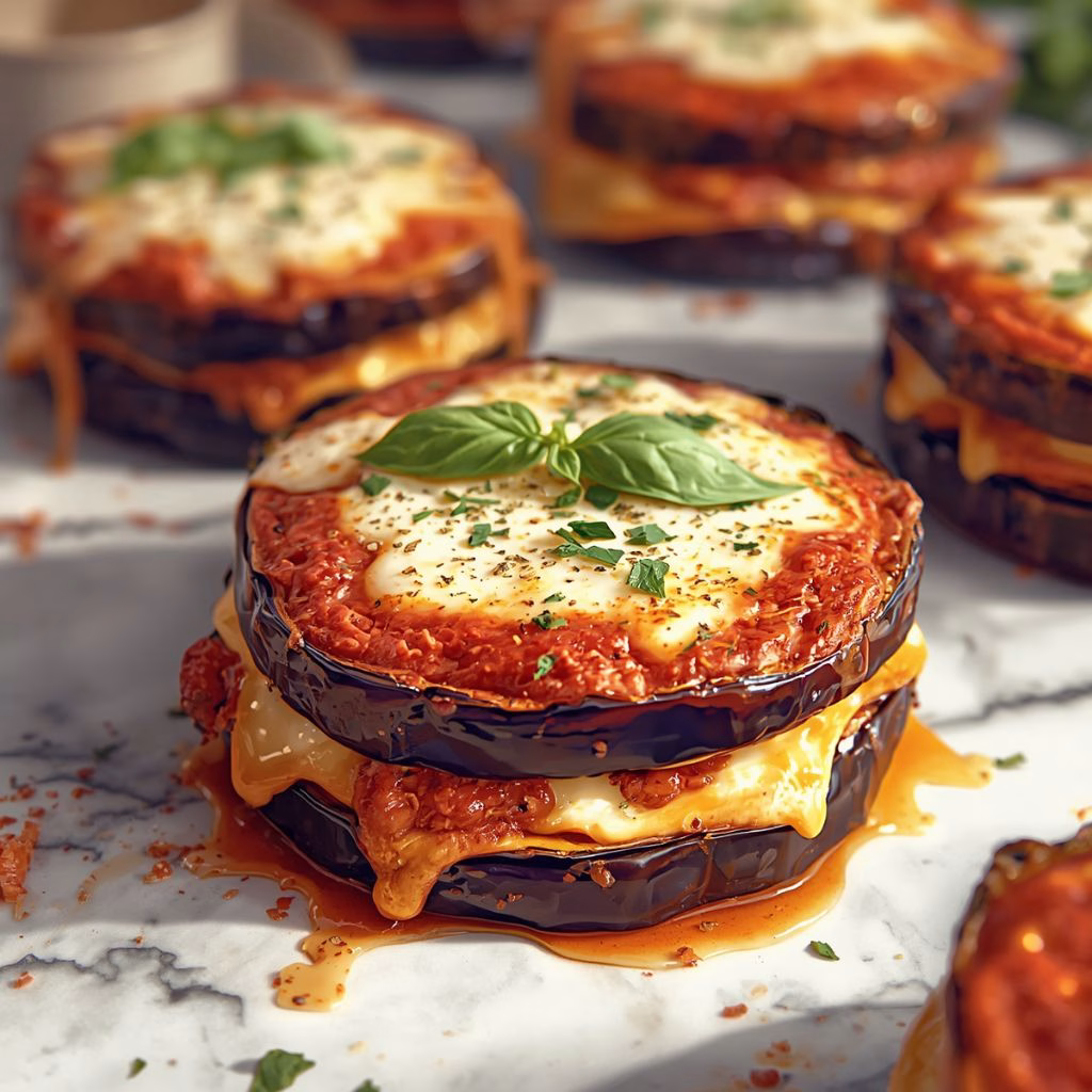Cheesy Eggplant Parmesan Stacks Recipe