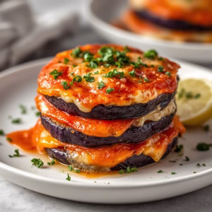 Cheesy Eggplant Parmesan Stacks Recipe
