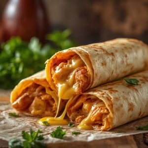 Cheesy Garlic Chicken Wraps Recipe